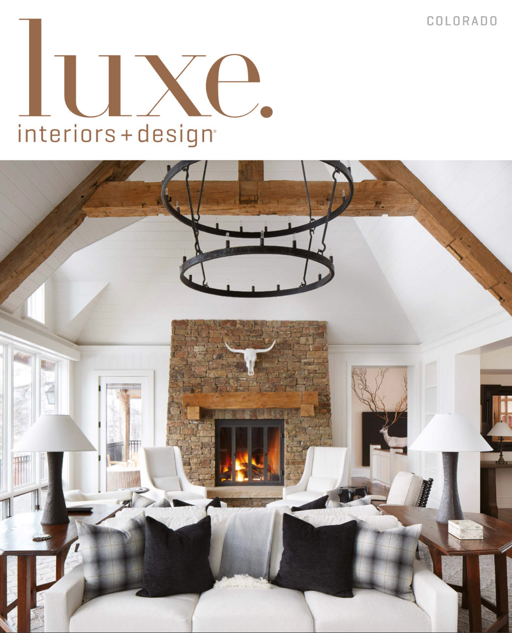 Luxe cover featuring Melanie Millner in Aspen, photographed by Mali Azima.