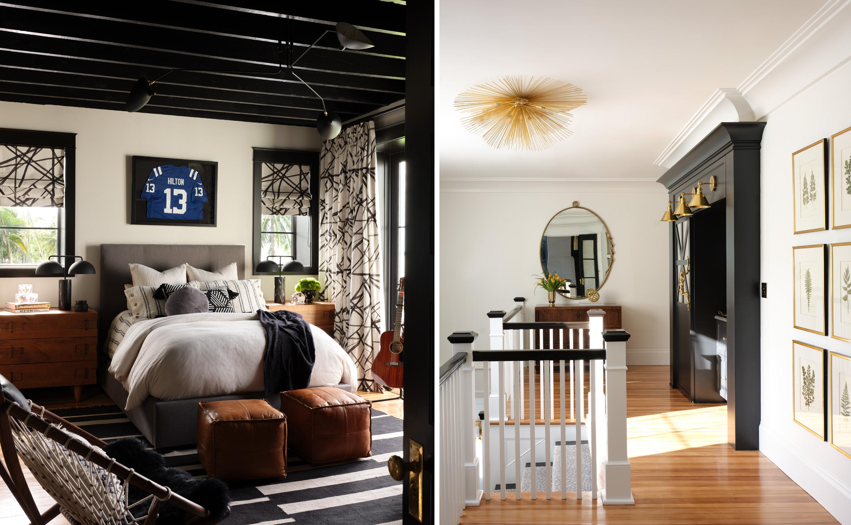 Boys bedroom and stairwell by Renee Gaddis Interiors, photo by Mali Azima.