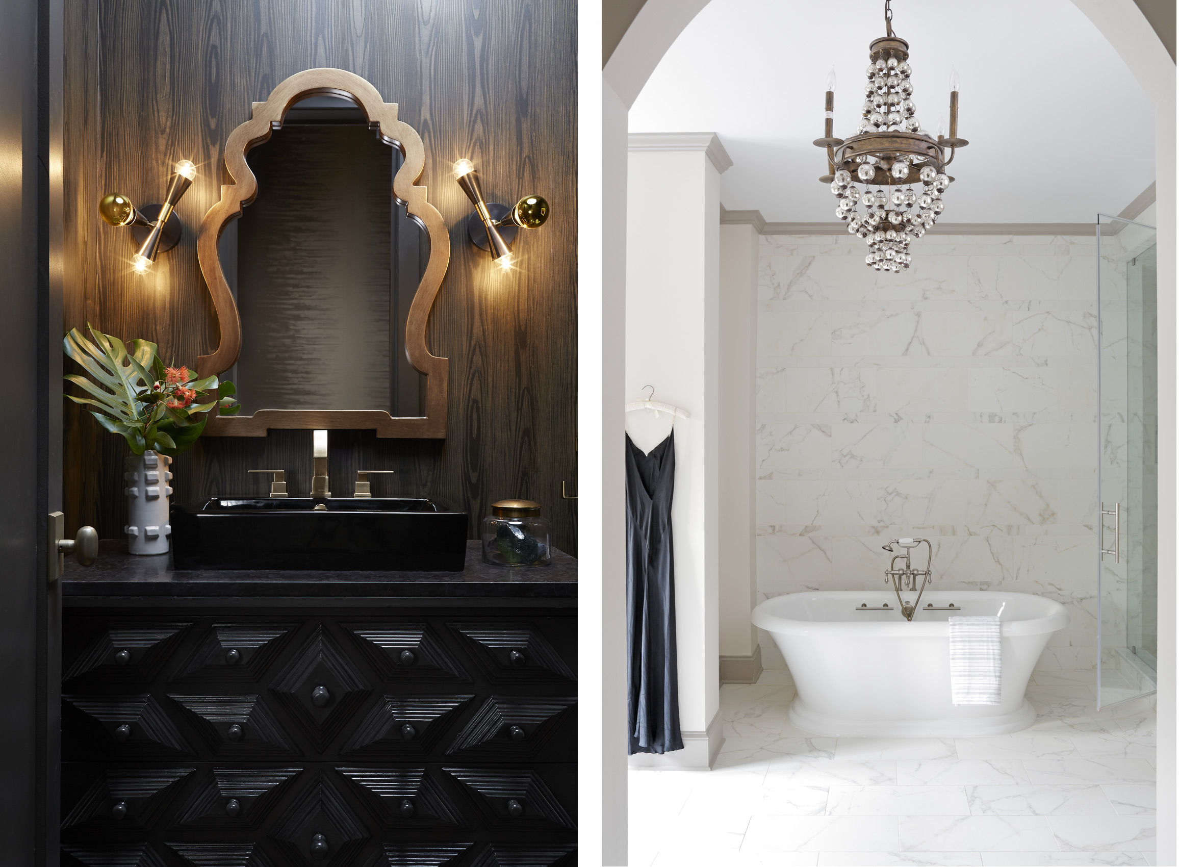 Kristin Kong Interiors designed bathrooms, Mali Azima photography.