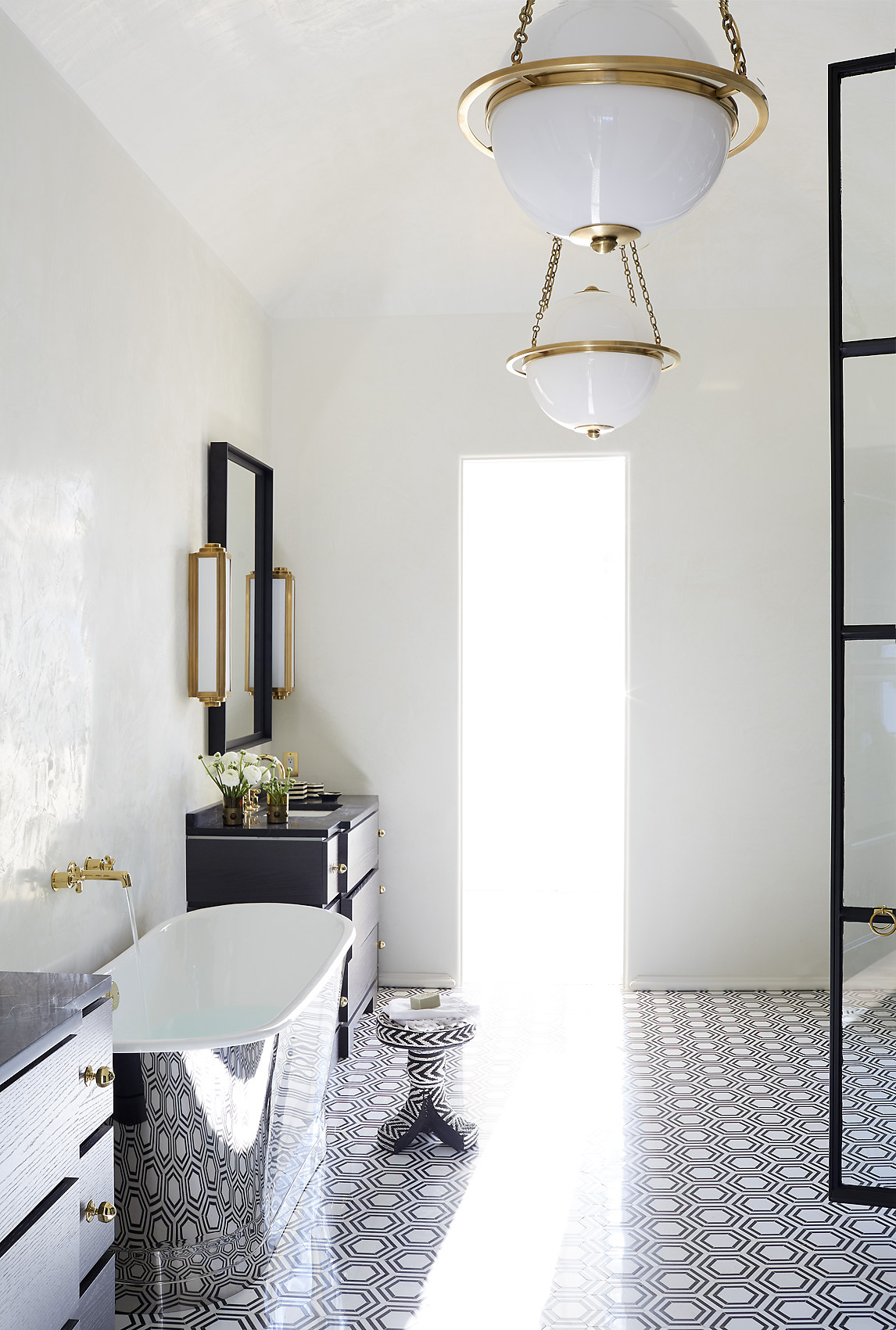 Melanie Turner Interiors uses Turkish tile in a  master bath, Mali Azima Photographer