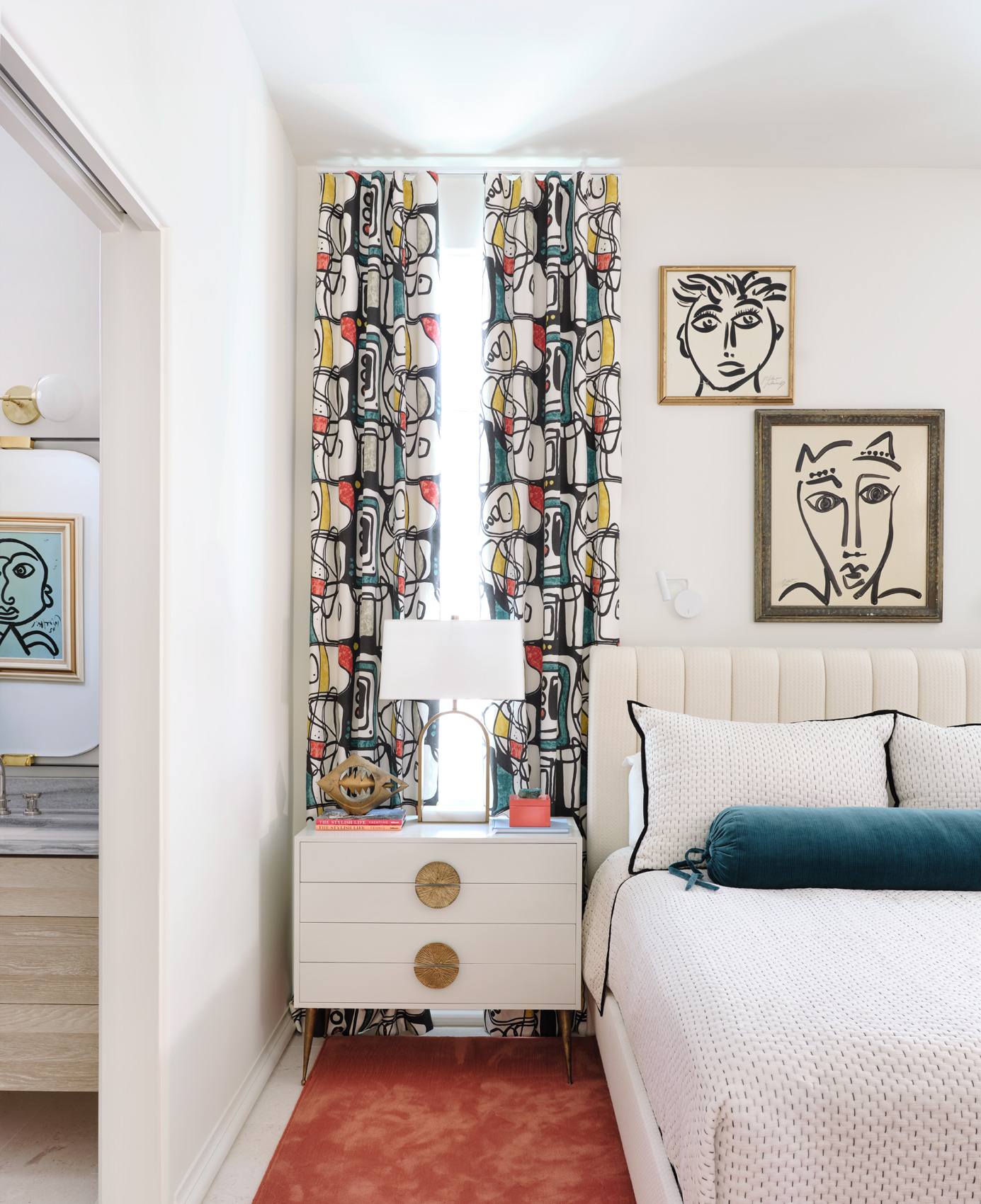 Sixties inspired guest room by Melanie Turner Interiors, photo by Mali Azima. 